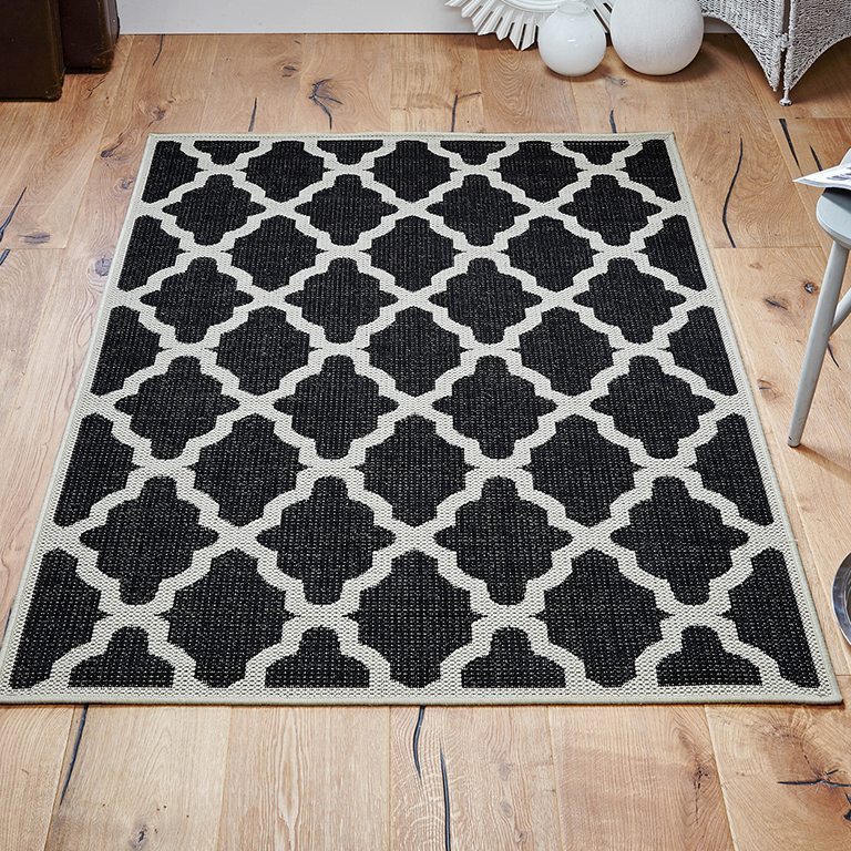 Trellis Flatweave Black