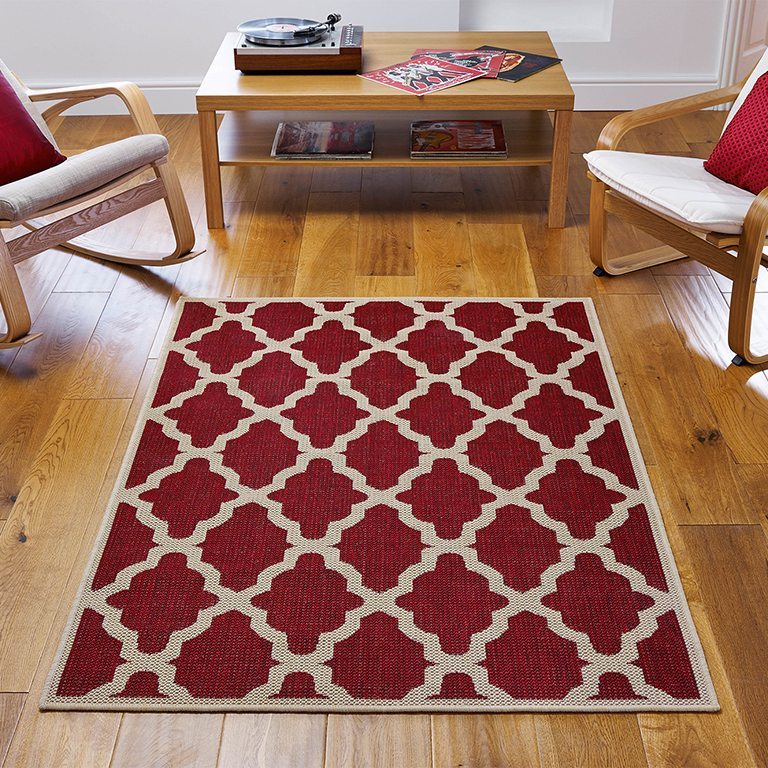 Trellis Flatweave Red